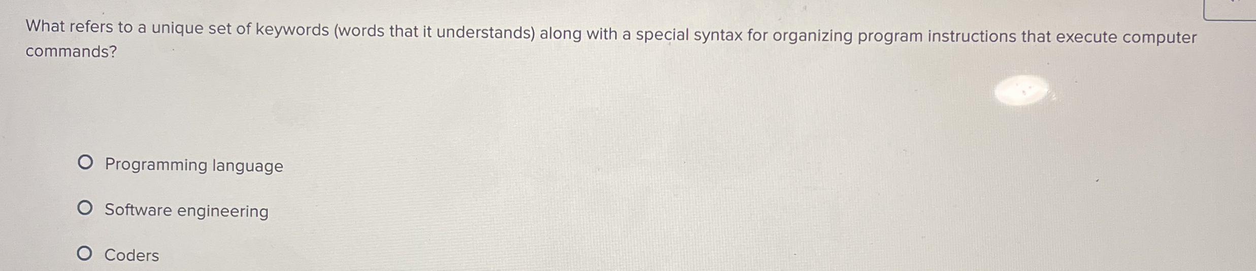 What refers to a unique set of keywords ( words