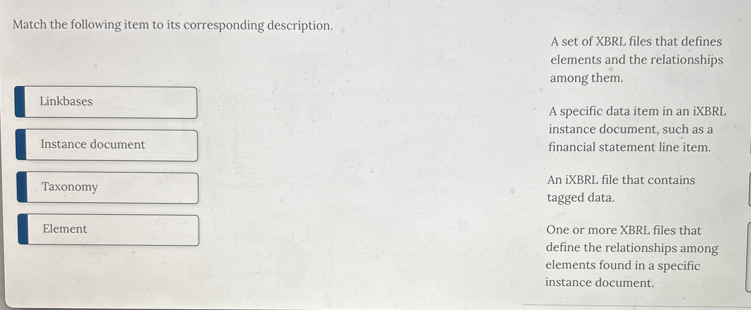 Match the following item to its corresponding