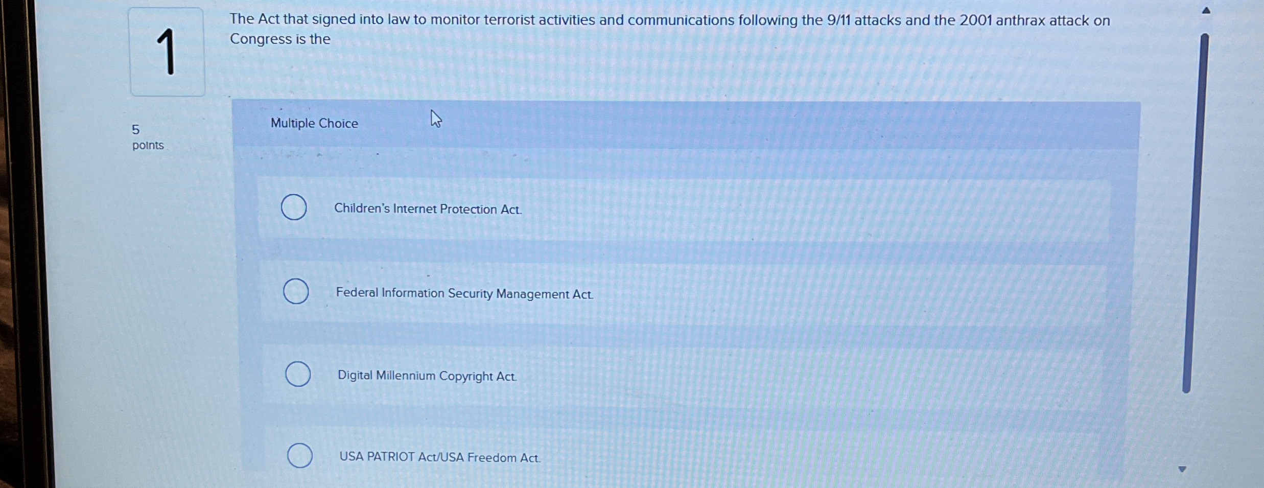 1 The Act that signed into law to monitor