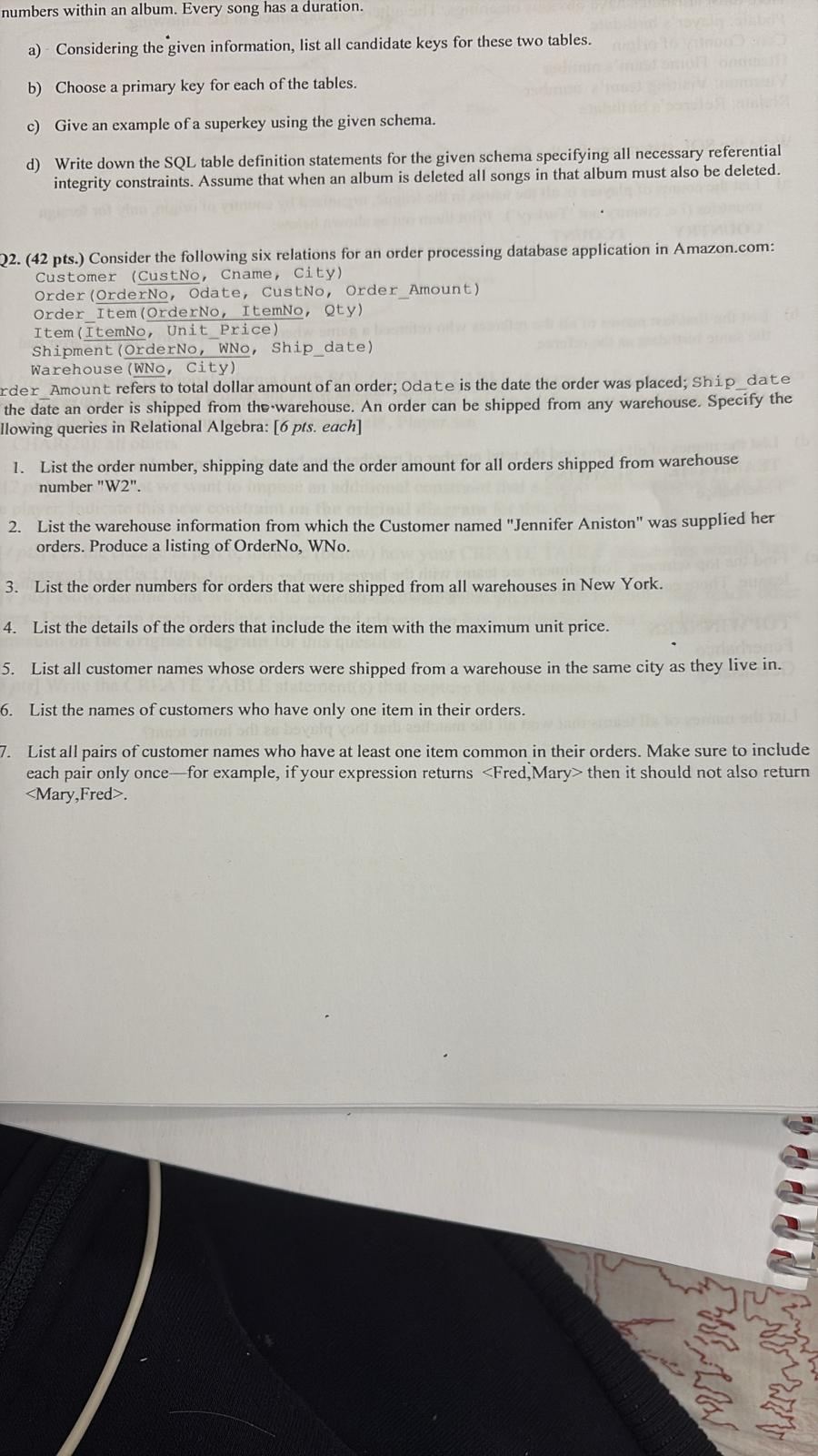 numbers within an album. Every song has a