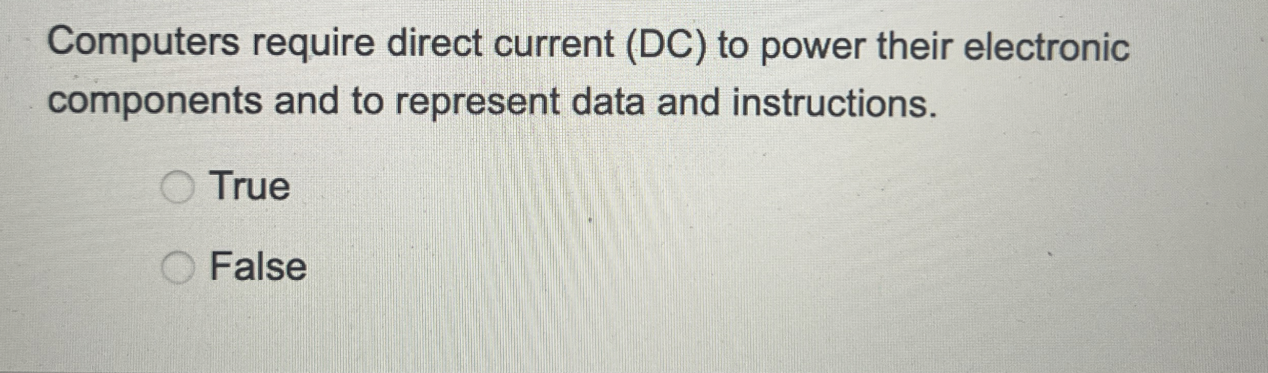 Computers require direct current ( DC ) to power