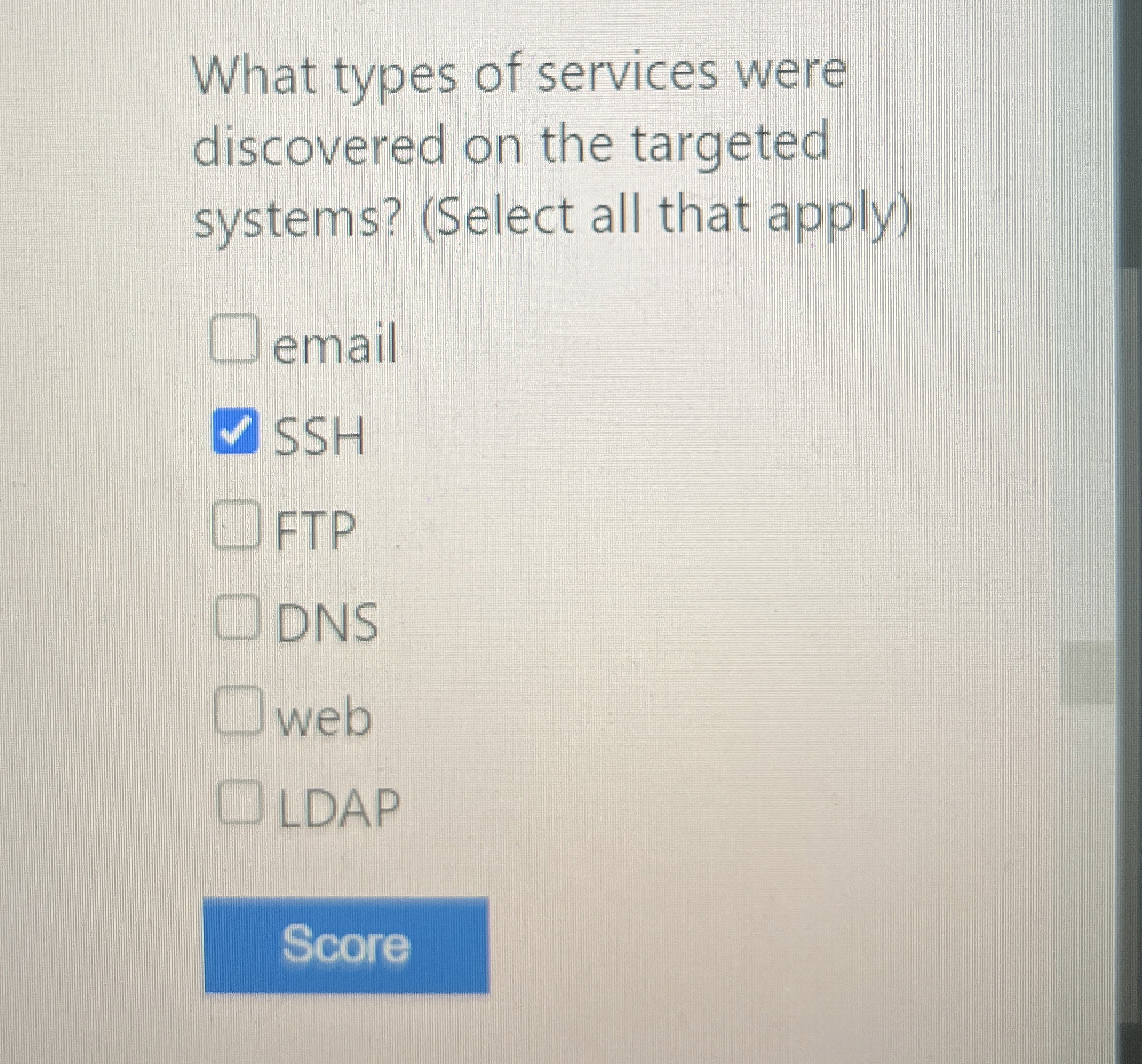 What types of services were discovered on the