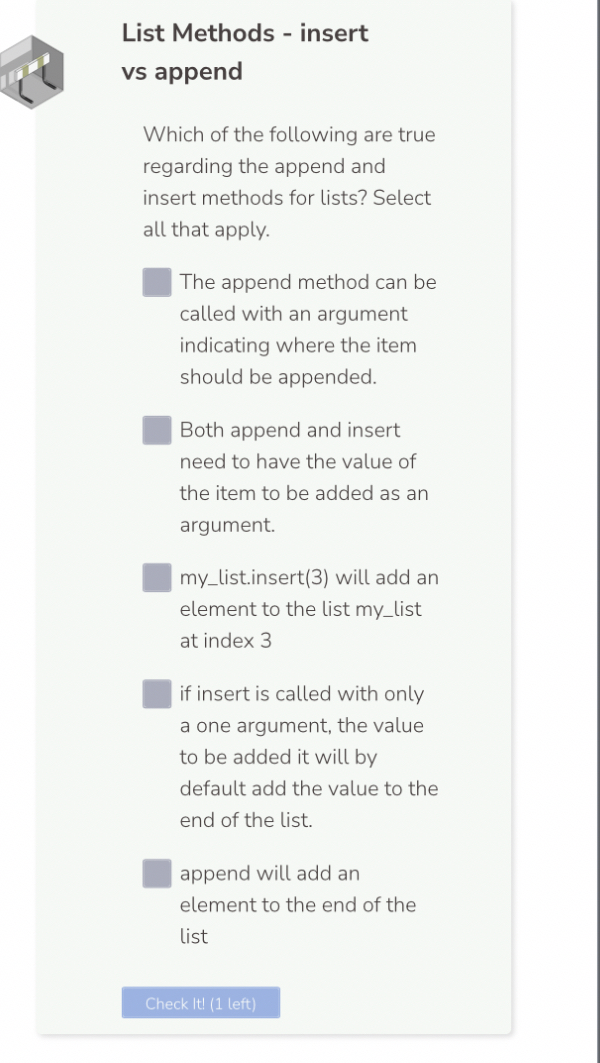 vs append Which of the following are true