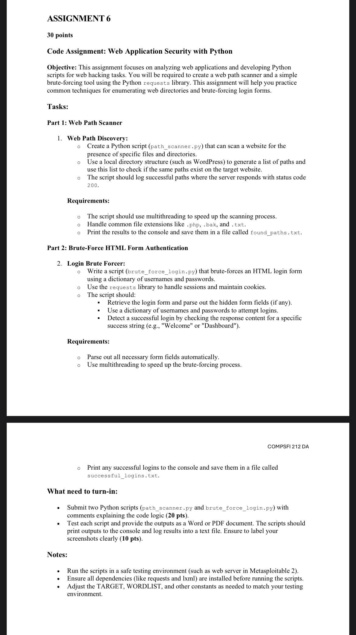 Ask an expert ASSIGNMENT 6 3 0 points Code