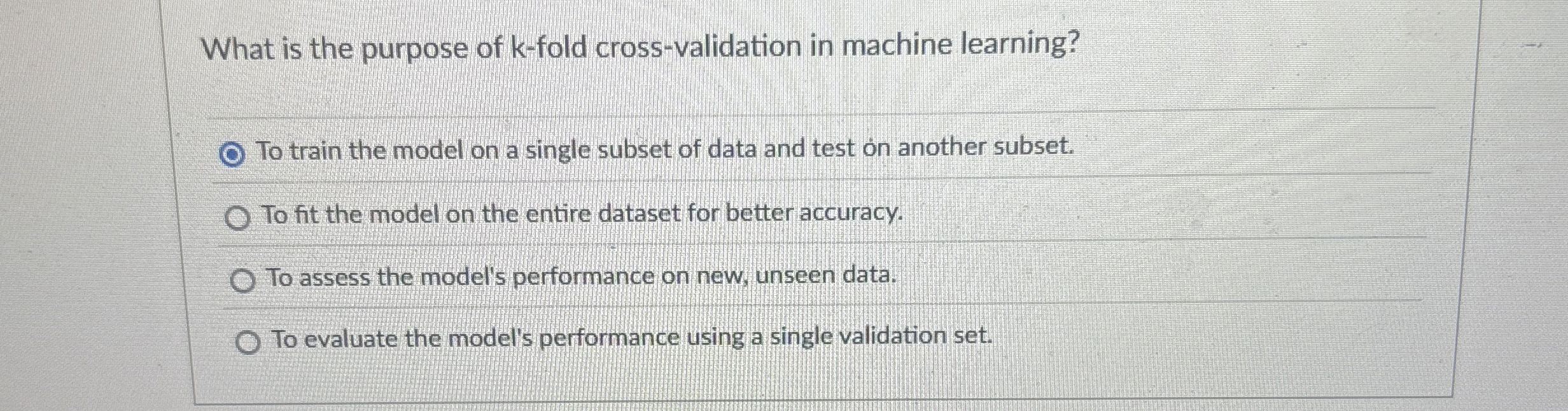 What is the purpose of k - fold cross -
