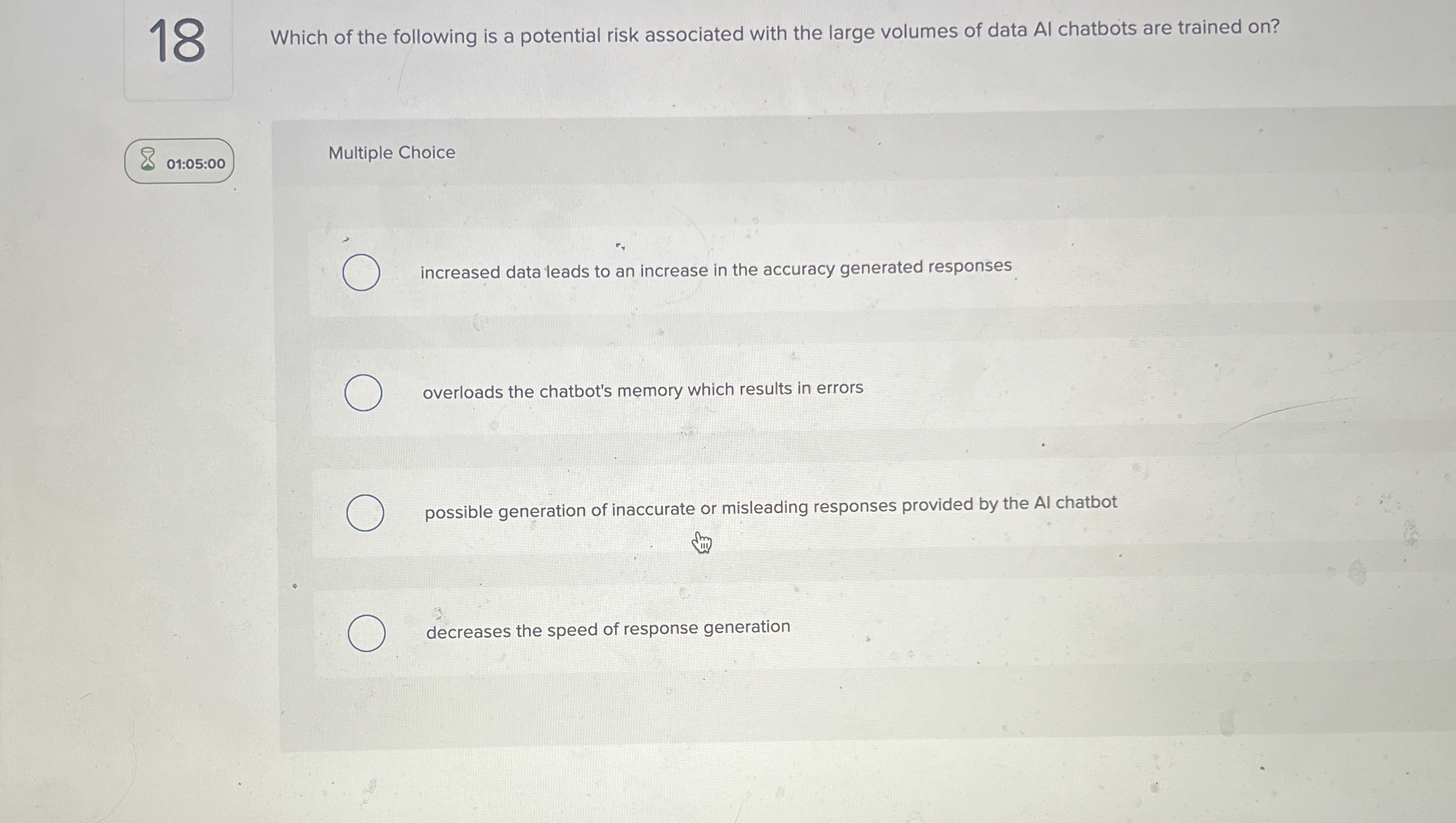 1 8 Which of the following is a potential risk