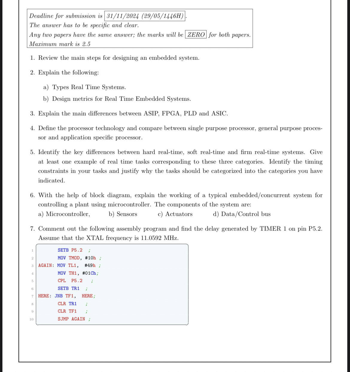 Deadline for submission is 3 1 1 1 ? 2 0 2 4 ( 2