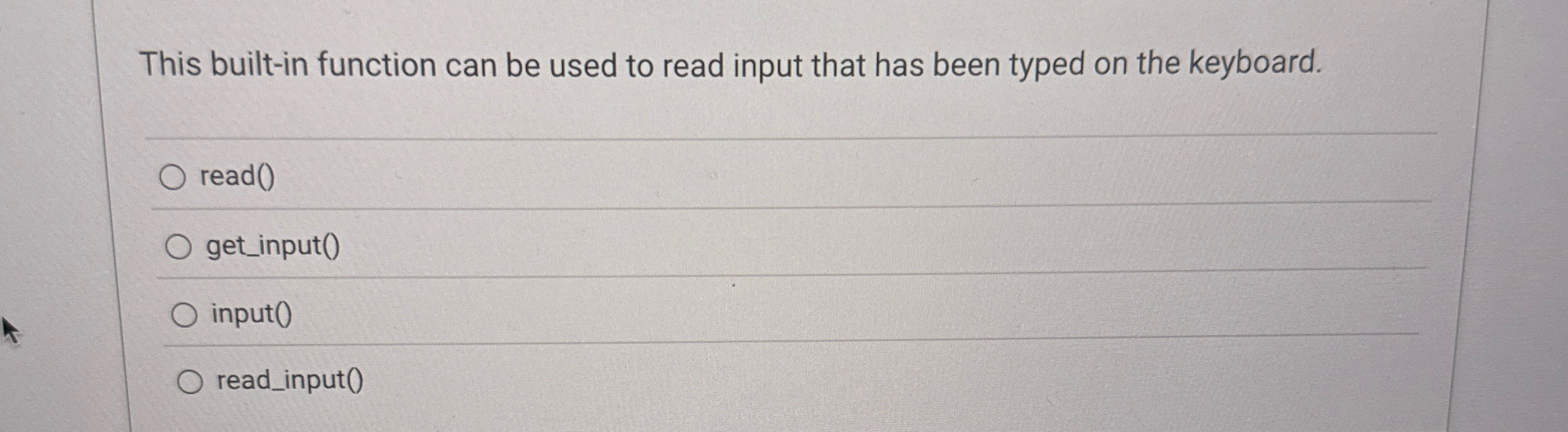 This built - in function can be used to read