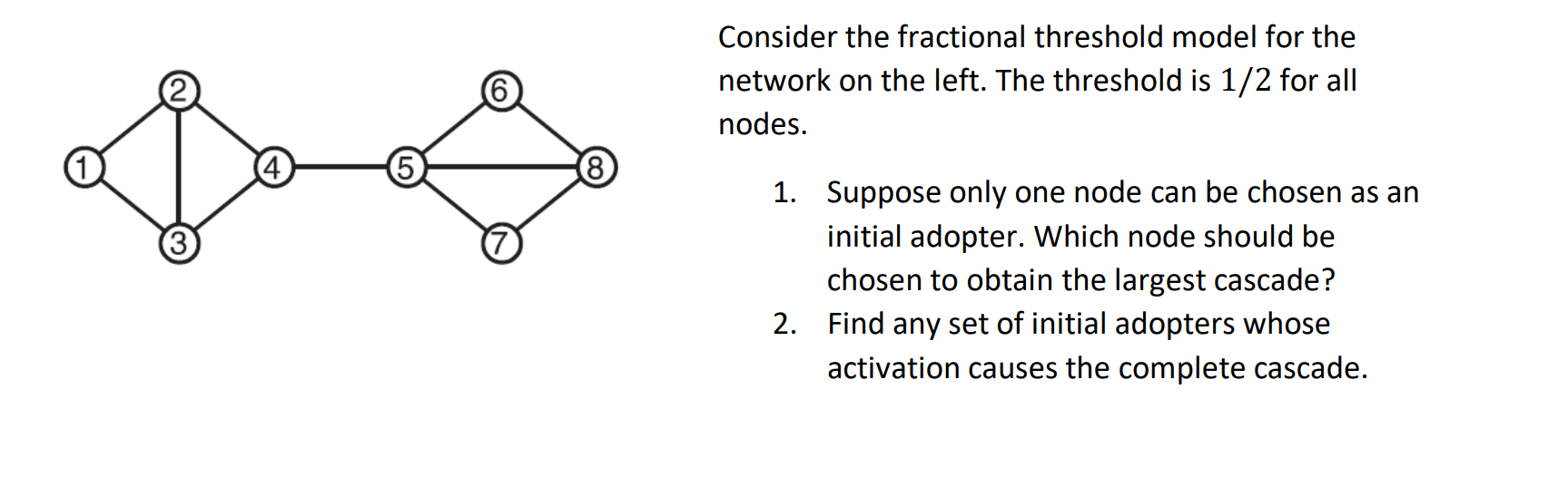 Consider the fractional threshold model for the