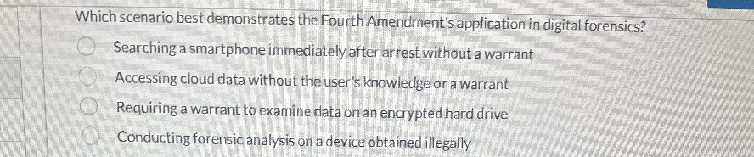 Which scenario best demonstrates the Fourth