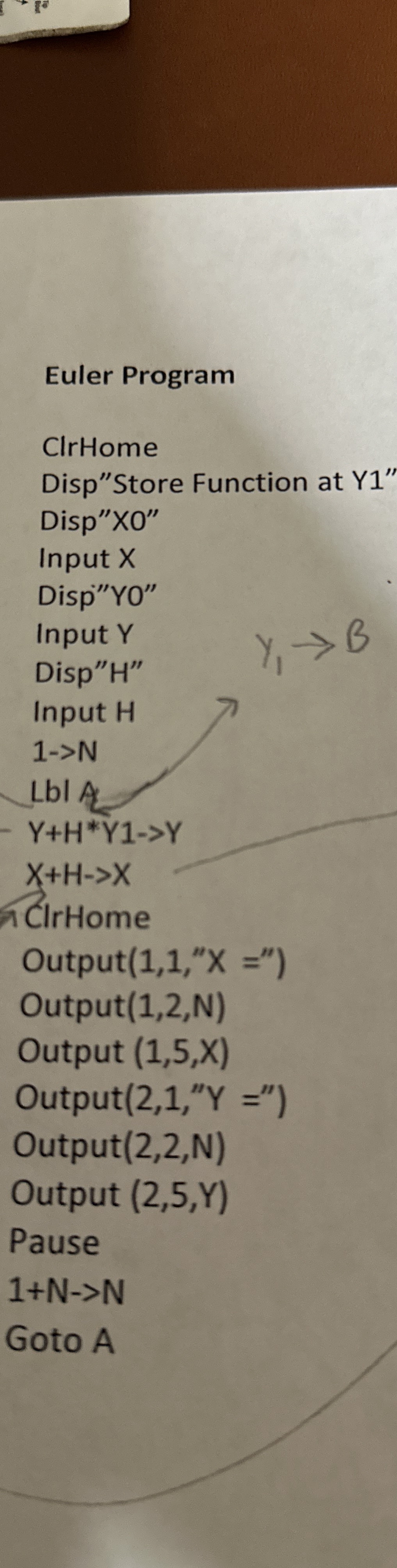 Need Help writing a program on Ti - 8 4 for Runge