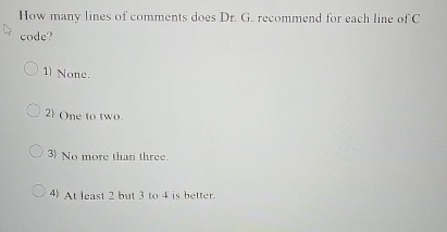 How many lines of comments does Dr . G .