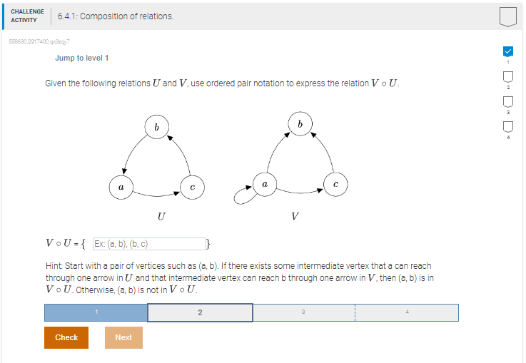 6 . 4 . 1 : Composition of relations. 5 5 8 6 3 0