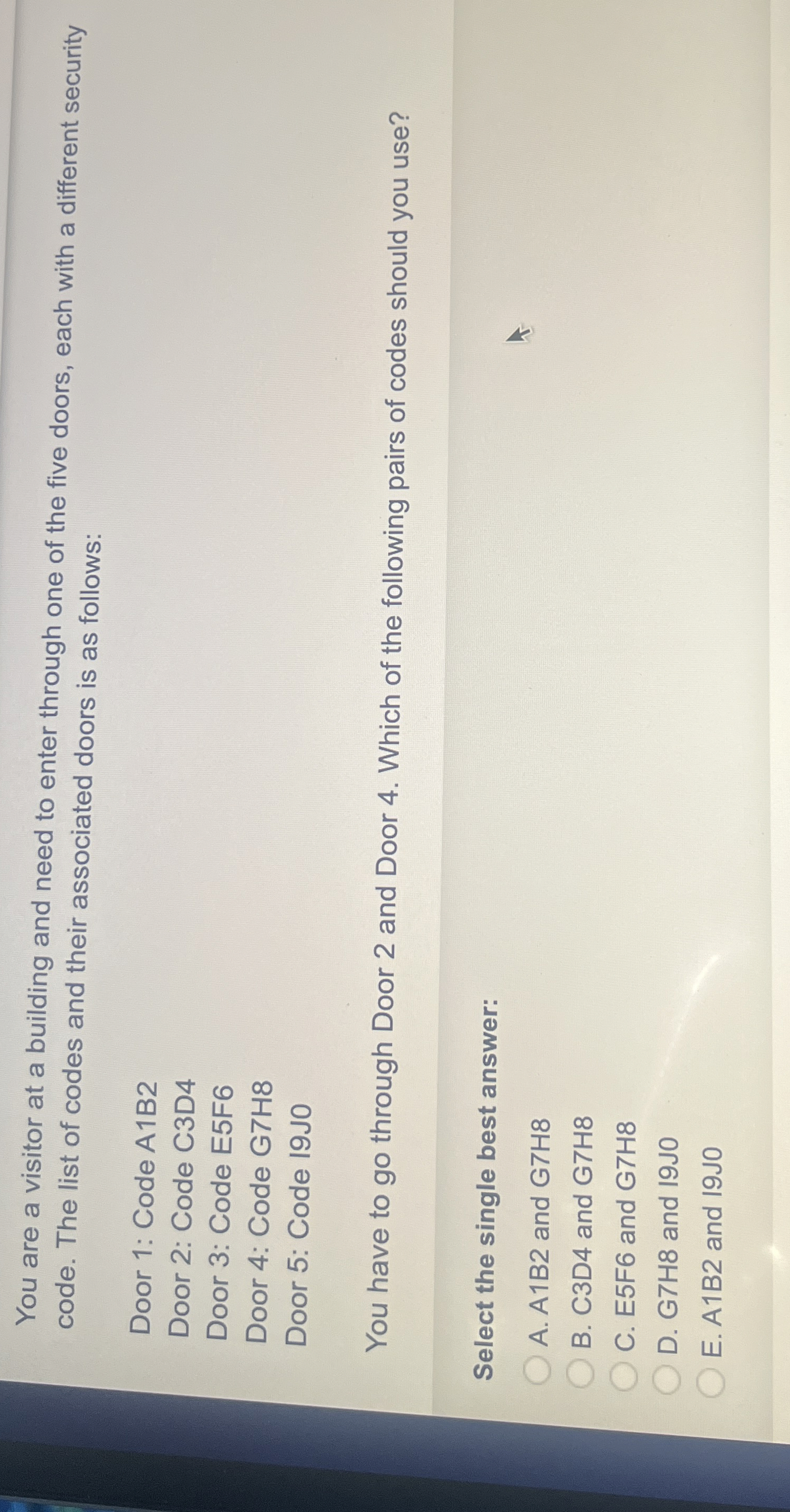 You are a visitor at a building and need to enter