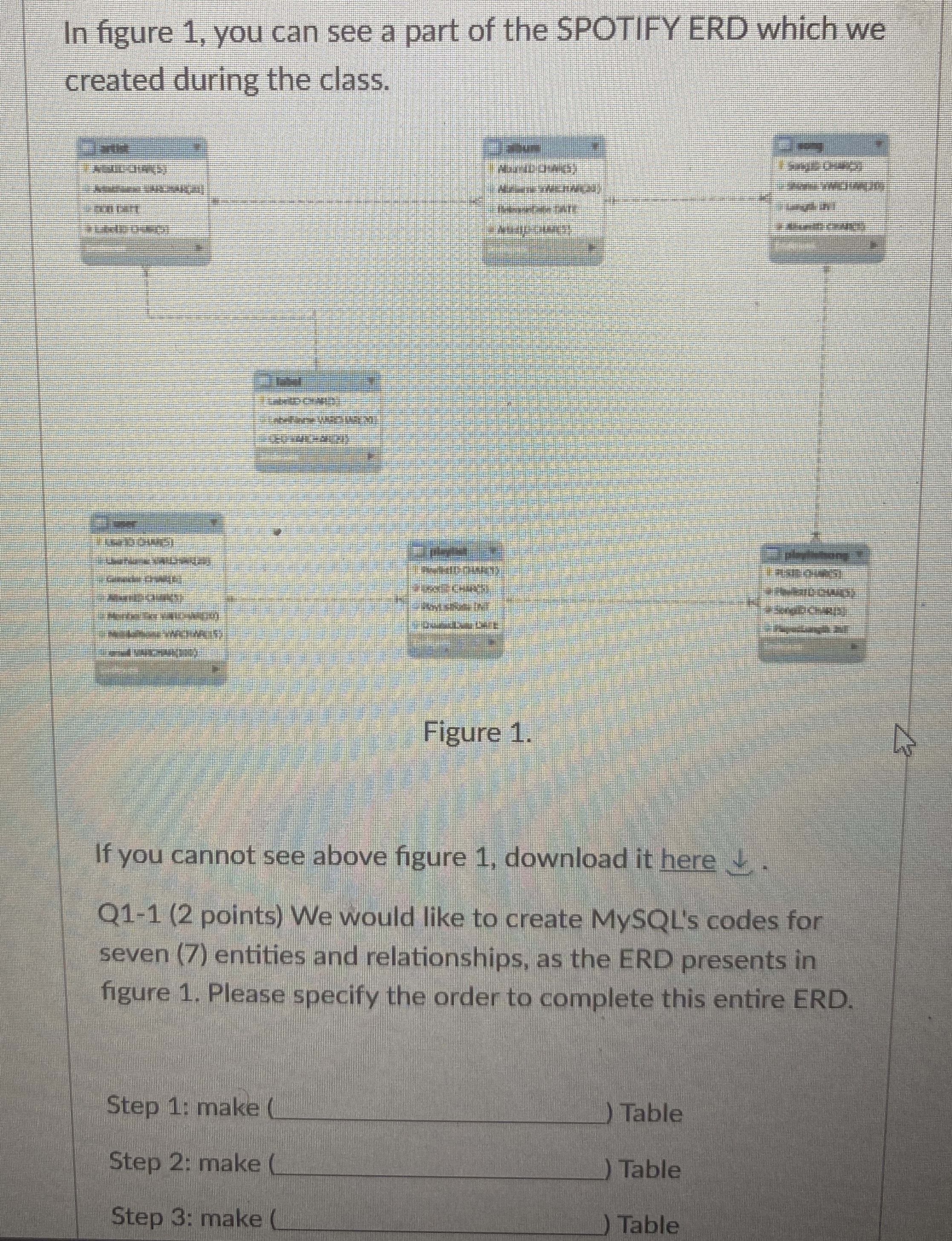 How to create the table in order