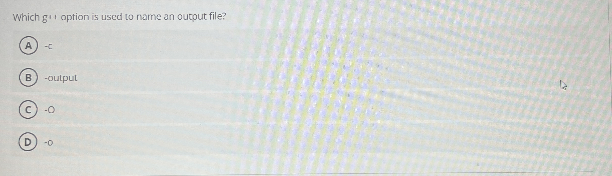 Which g + + option is used to name an output