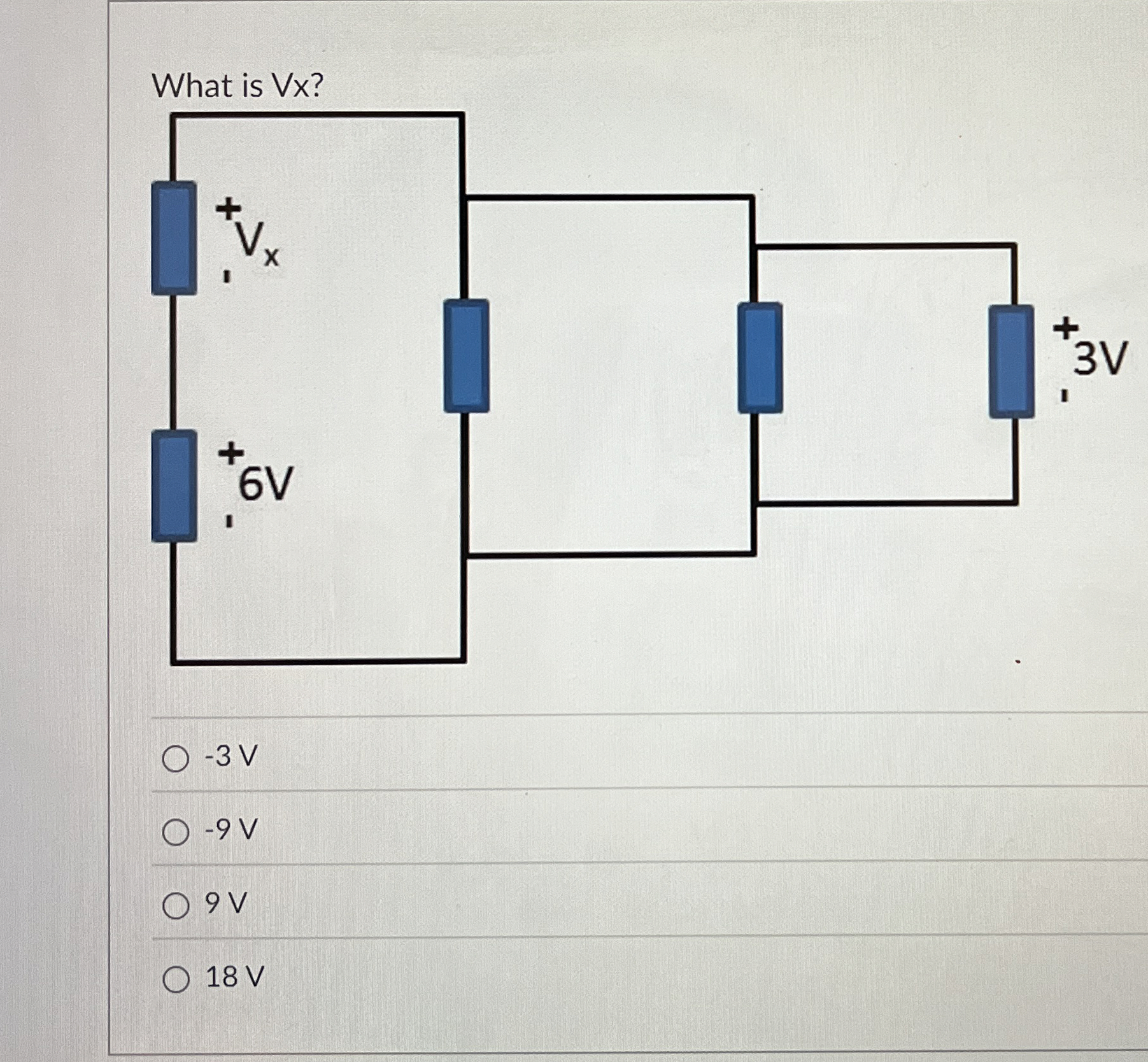 What is V x ? - 3 V - 9 V 9 V 1 8 V
