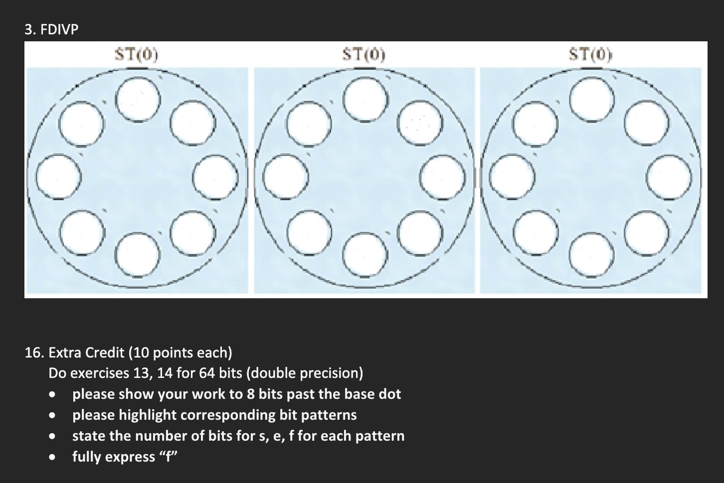 3 . FDIVP 1 6 . Extra Credit ( 1 0 points each )