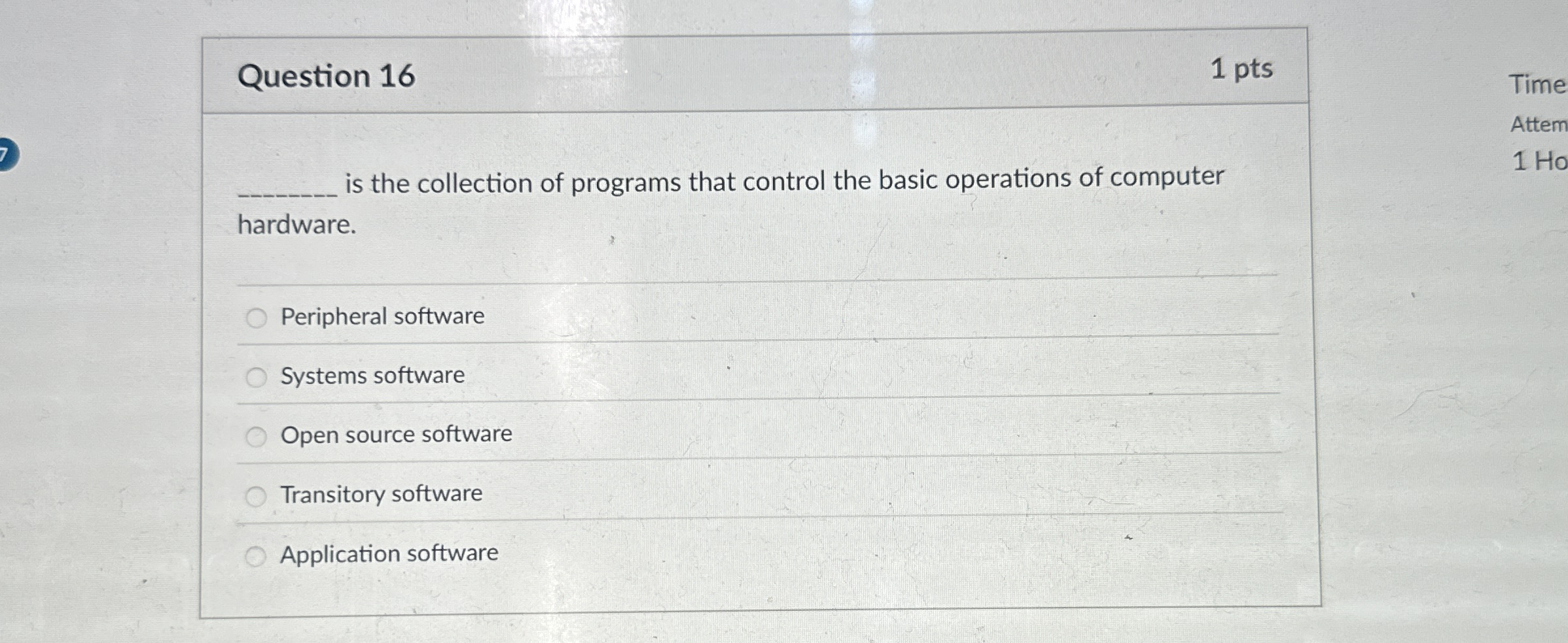 Question 1 6 is the collection of programs that