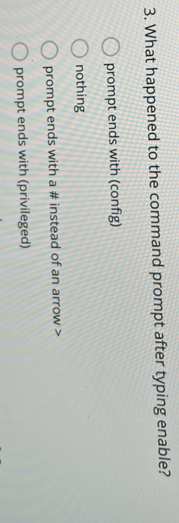 What happened to the command prompt after typing