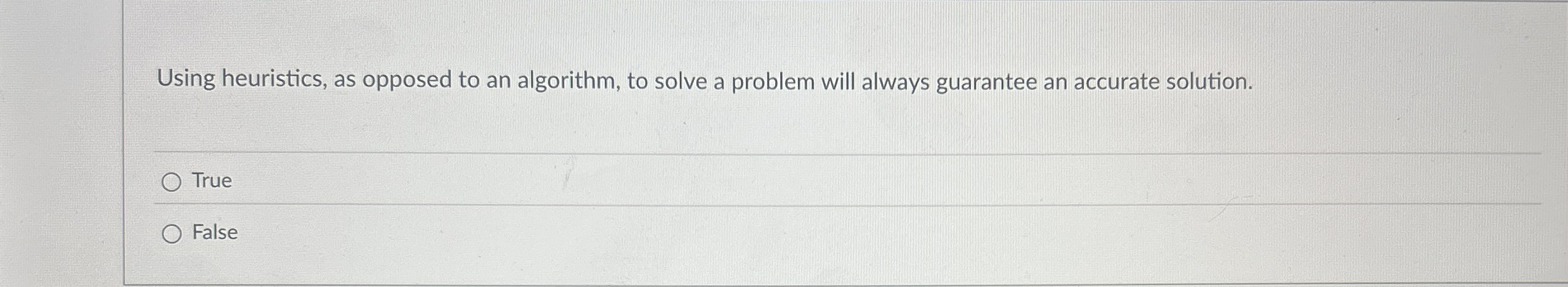 Using heuristics, as opposed to an algorithm, to