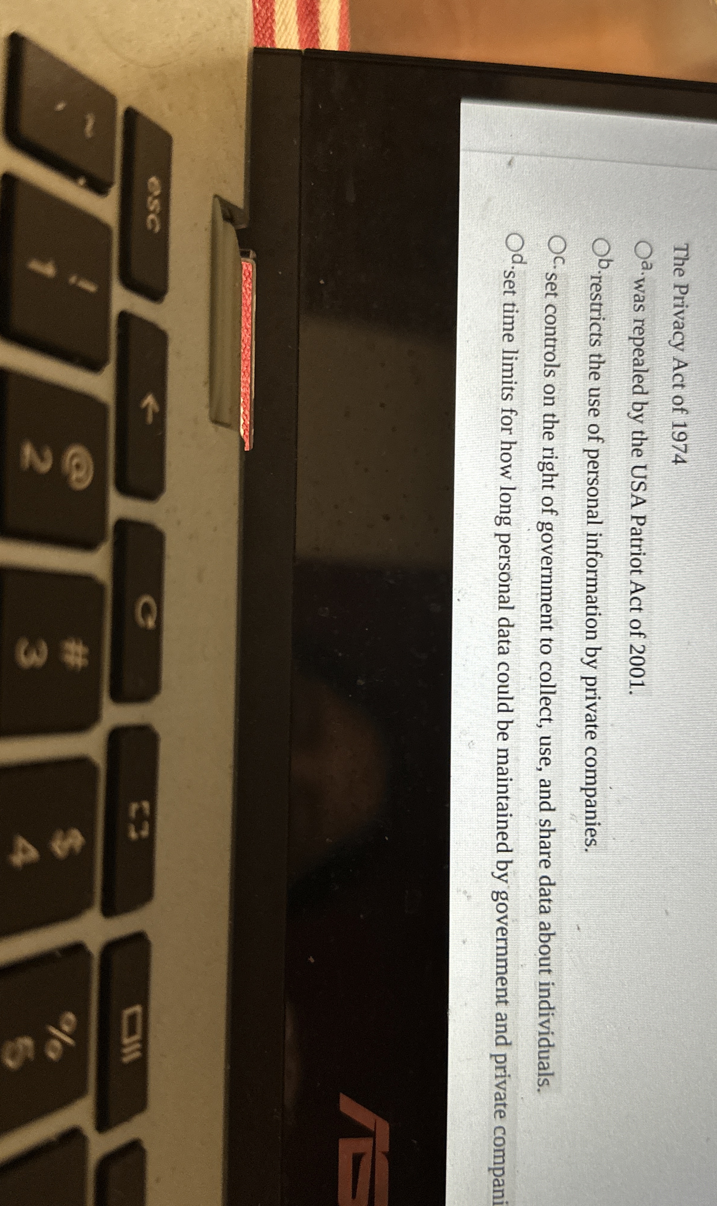 The Privacy Act of 1 9 7 4 a . was repealed by