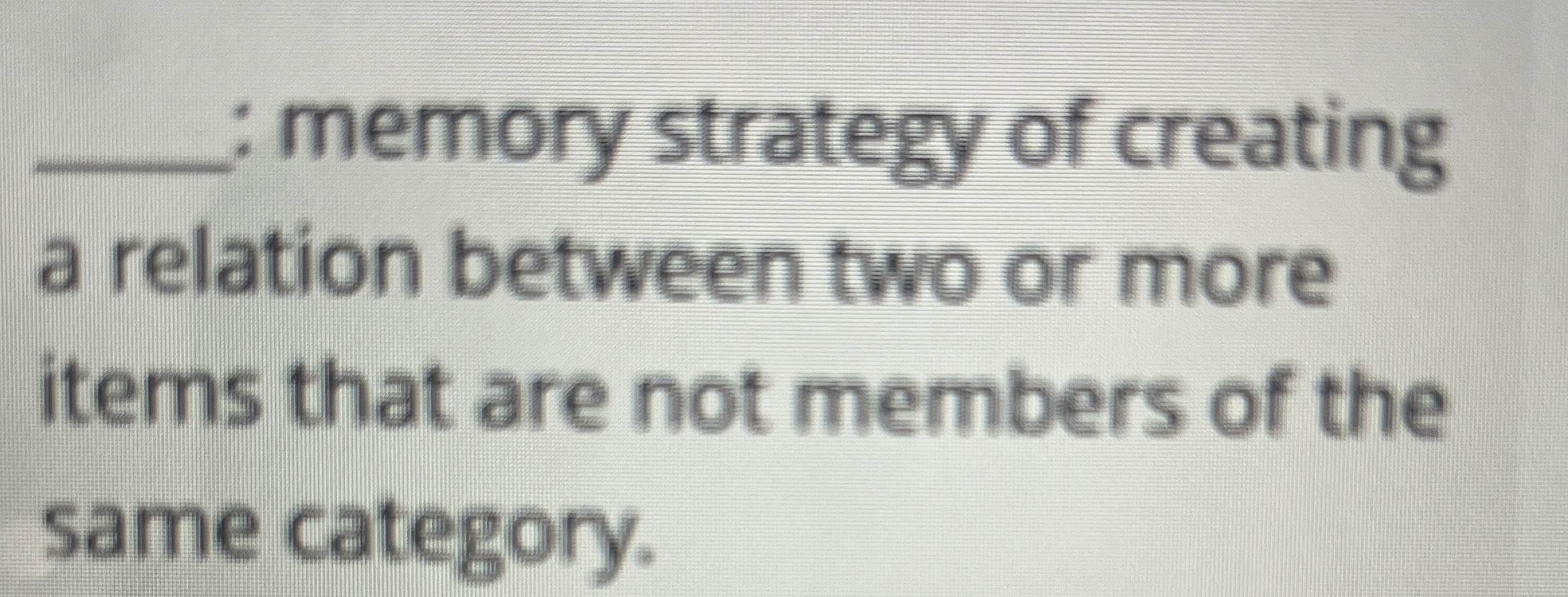 q , : memory strategy of creating a relation