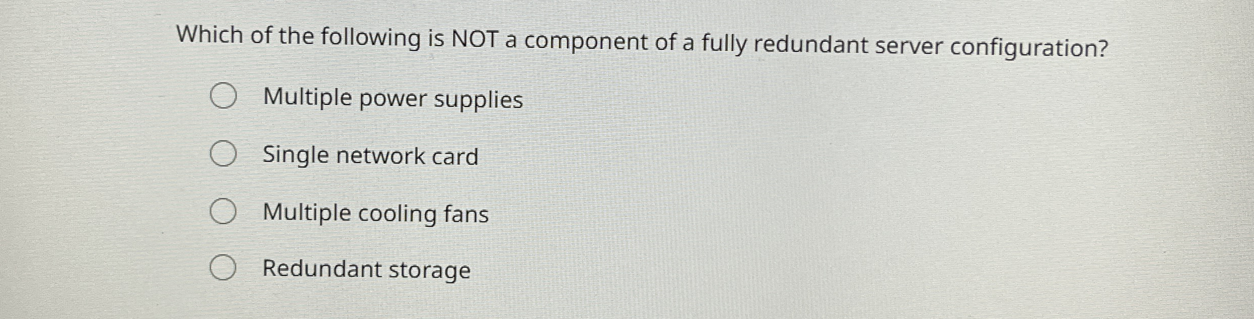 Which of the following is NOT a component of a