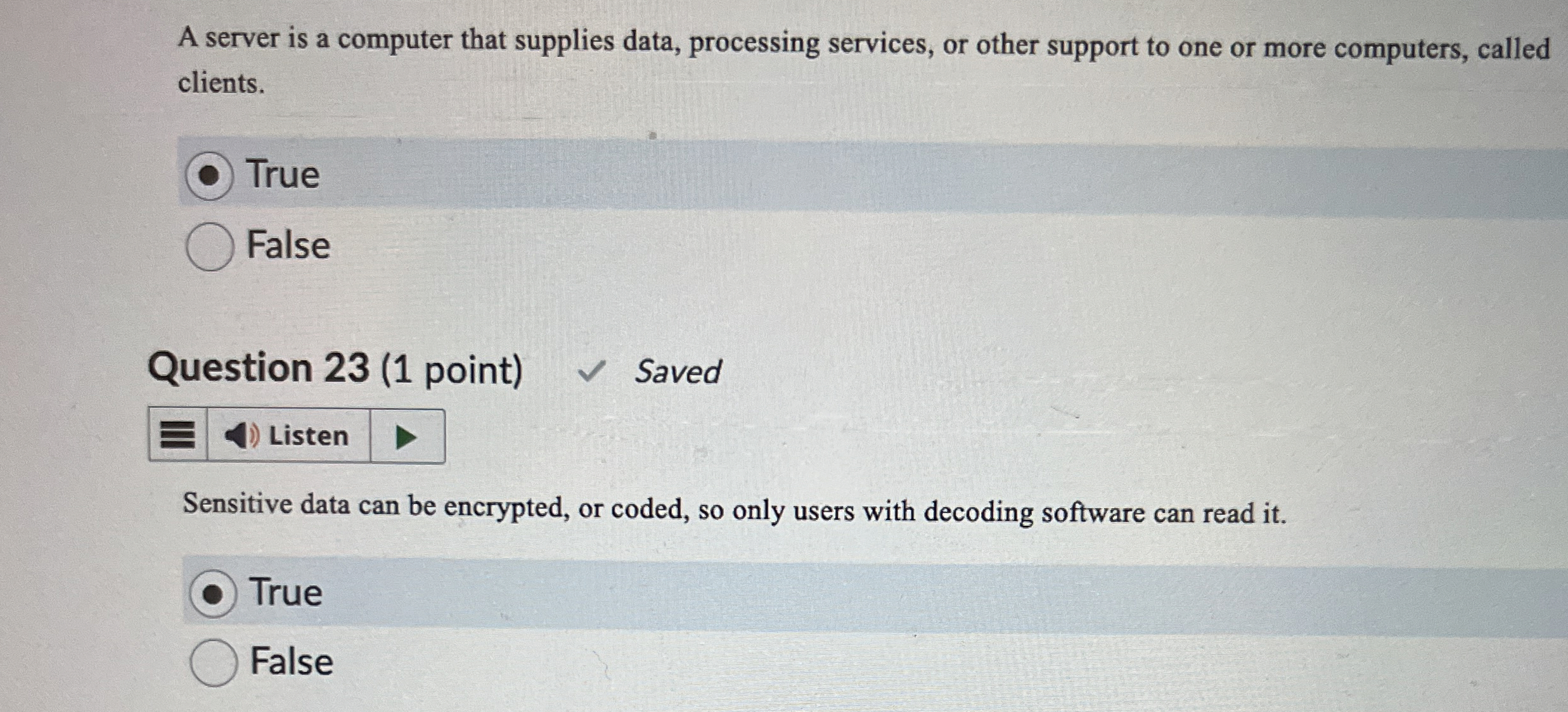 A server is a computer that supplies data,