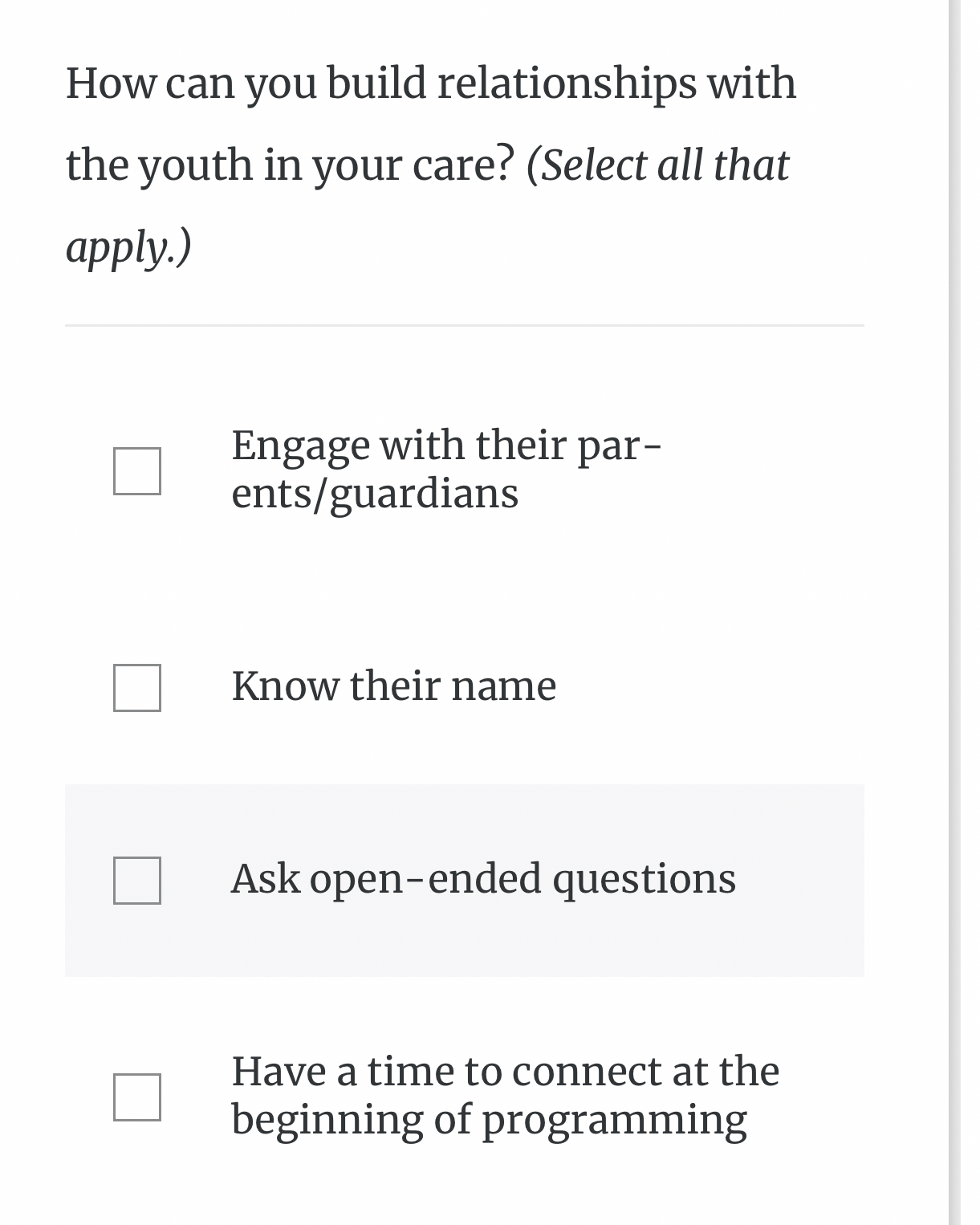 How can you build relationships with the youth in