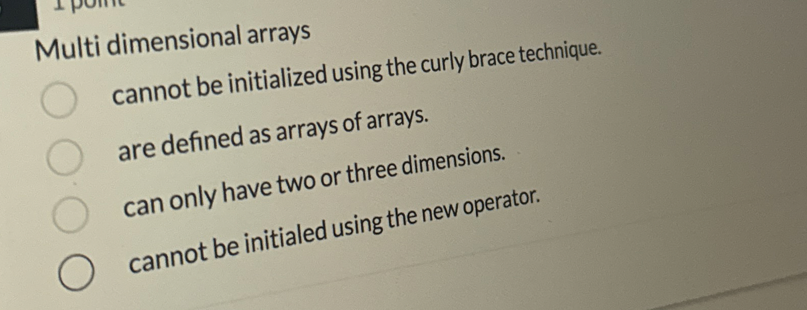Multi dimensional arrays cannot be initialized