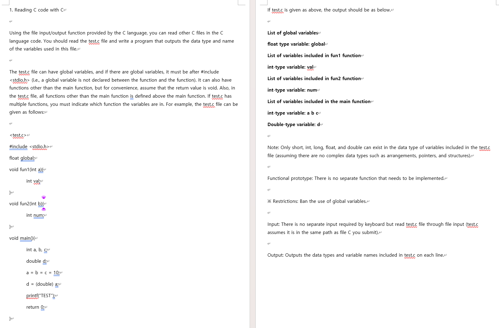 1 . Reading \ ( C \ ) code with \ ( C \ ) Using