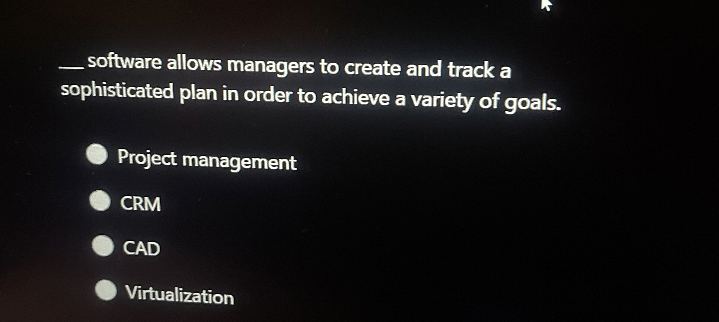 q , software allows managers to create and track