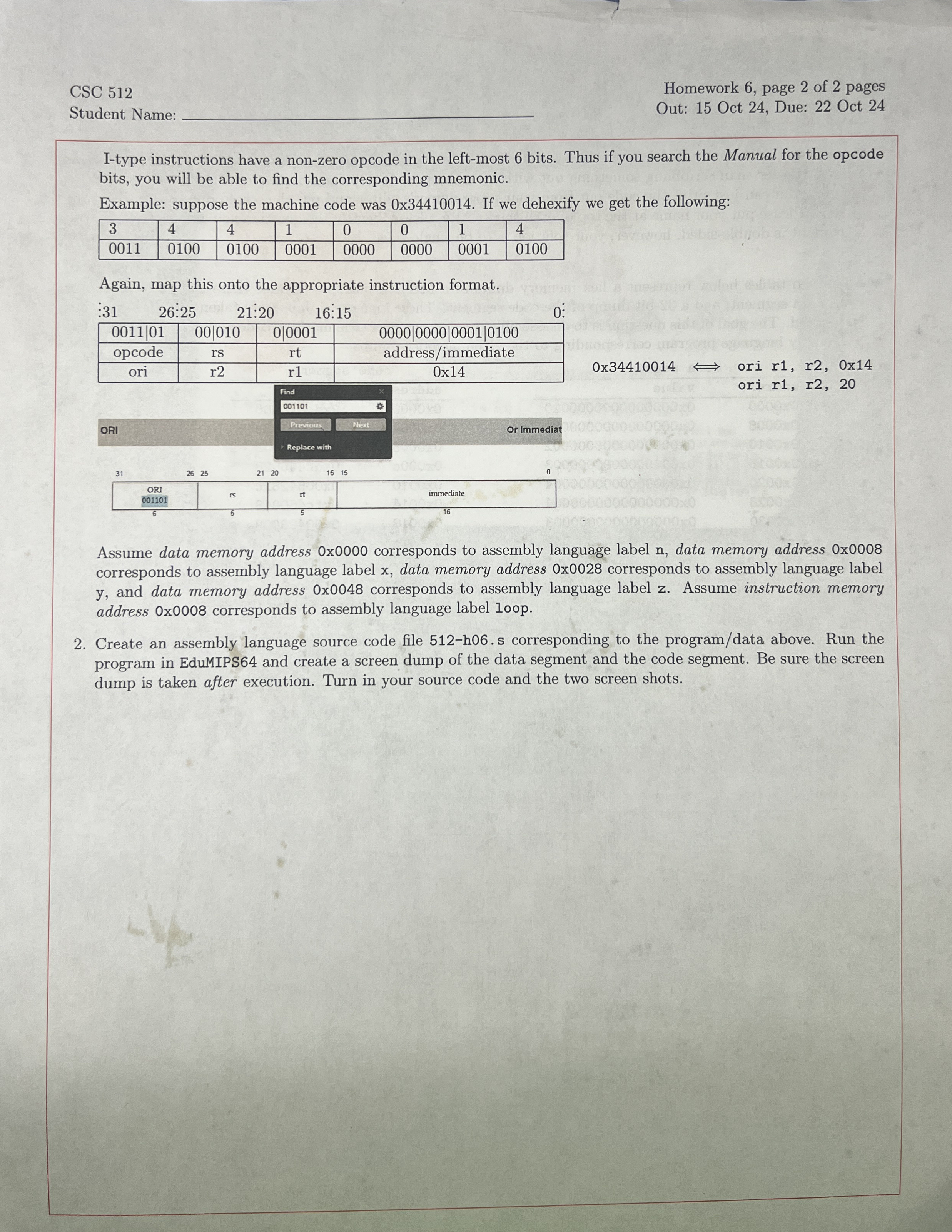 CSC 5 1 2 Student Name: q , Out: 1 5 Oct 2 4 ,