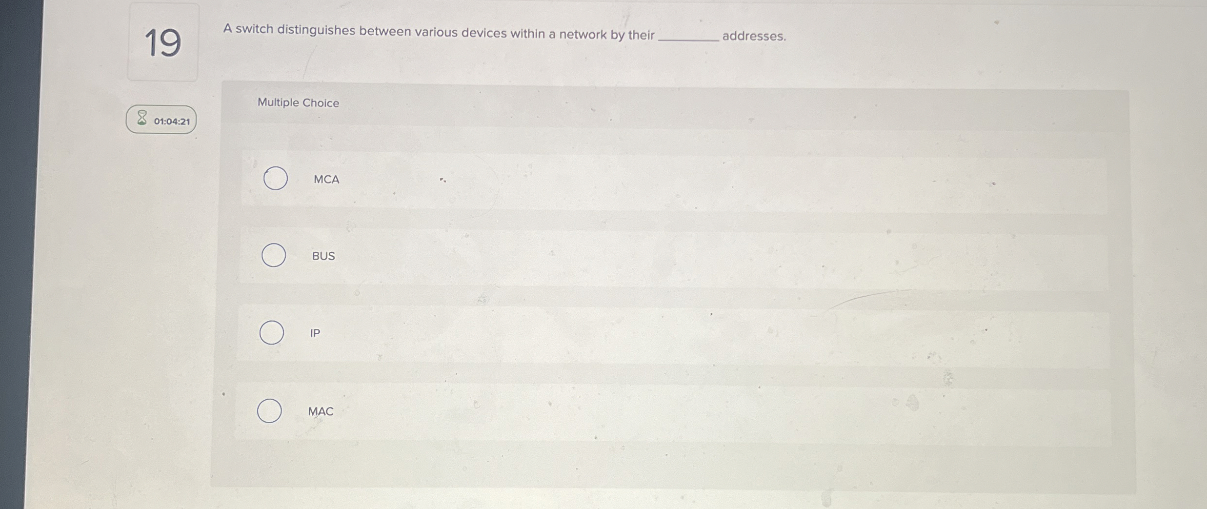 1 9 A switch distinguishes between various