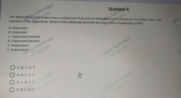 The dependency link shows how a component of an
