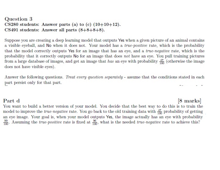 Question 3 CS 2 8 0 students: Answer parts ( a )