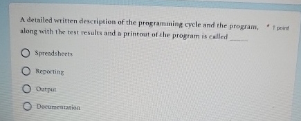 A detailed written description of the programming