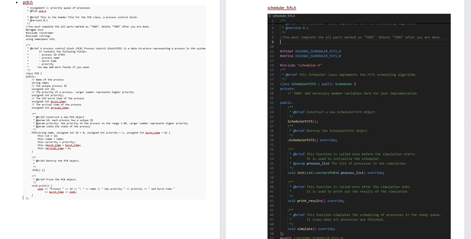 Scheduling Algorithms This project involves