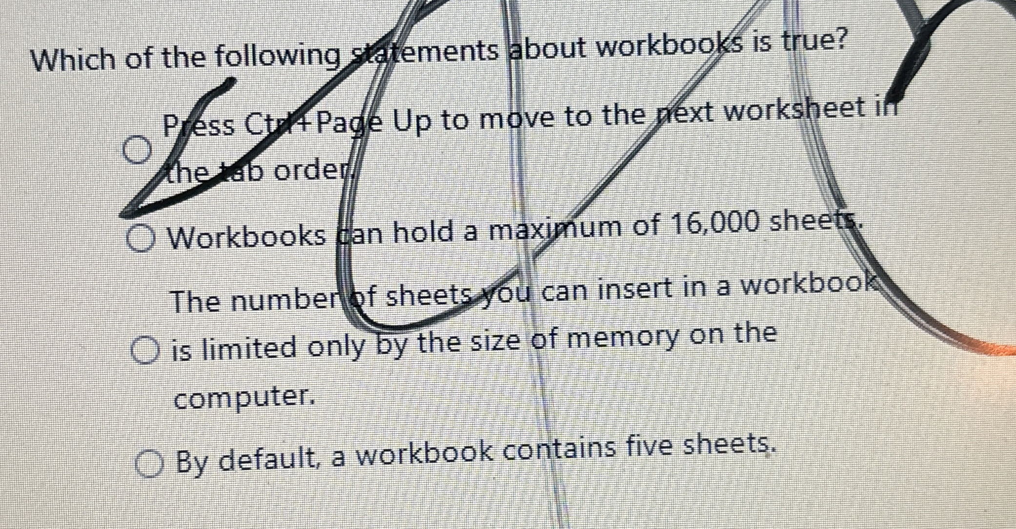 Which of the following stements about workbooks
