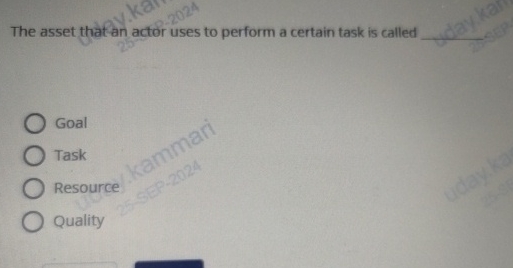 The asset that an actor uses to perform a certain