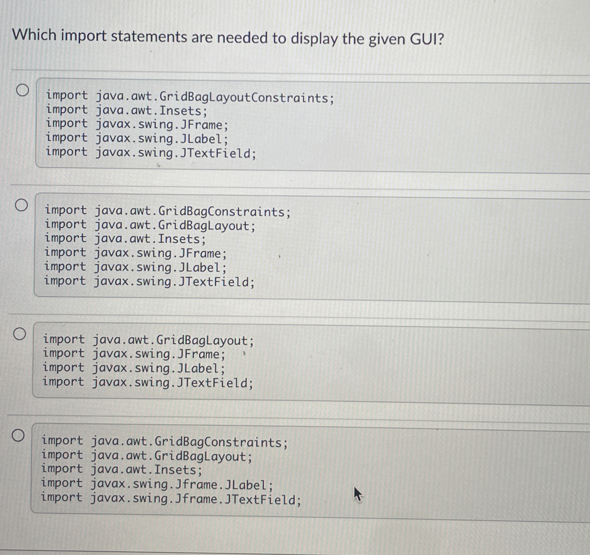 Which import statements are needed to display the
