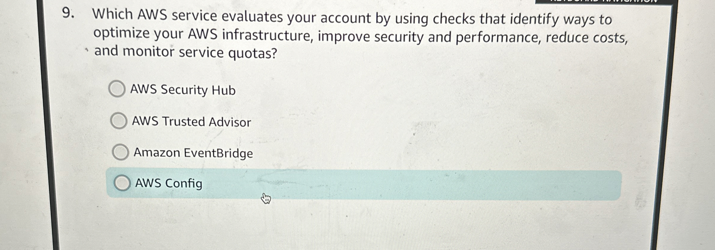 Which AWS service evaluates your account by using
