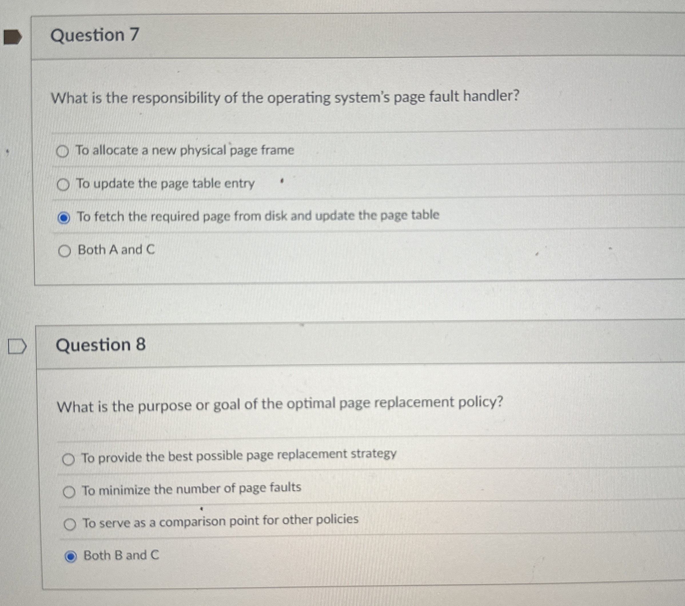 Question 7 What is the responsibility of the