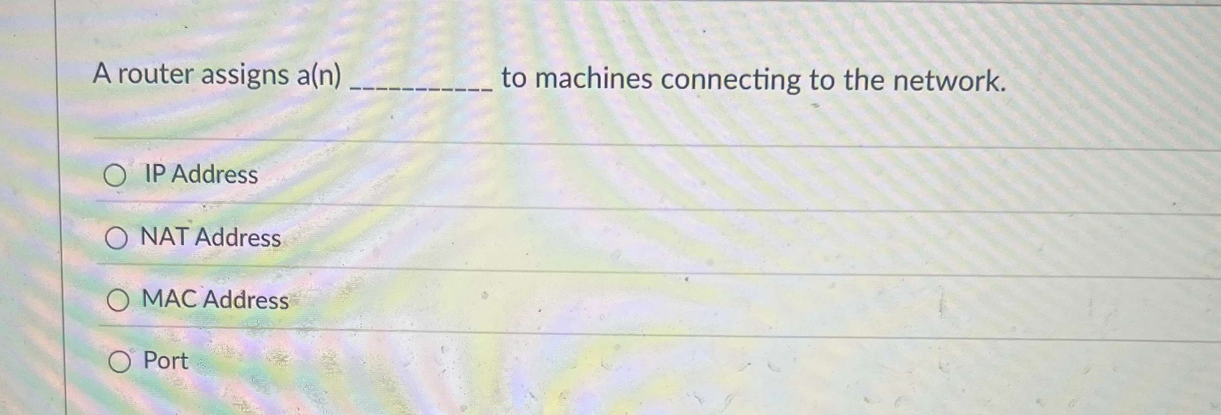 A router assigns a ( n ) to machines connecting