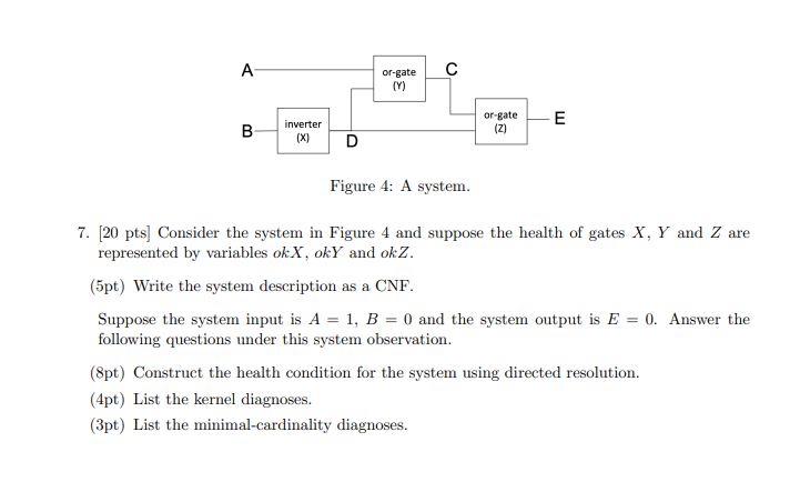 7 . [ 2 0 pts ] Consider the system in Figure 4