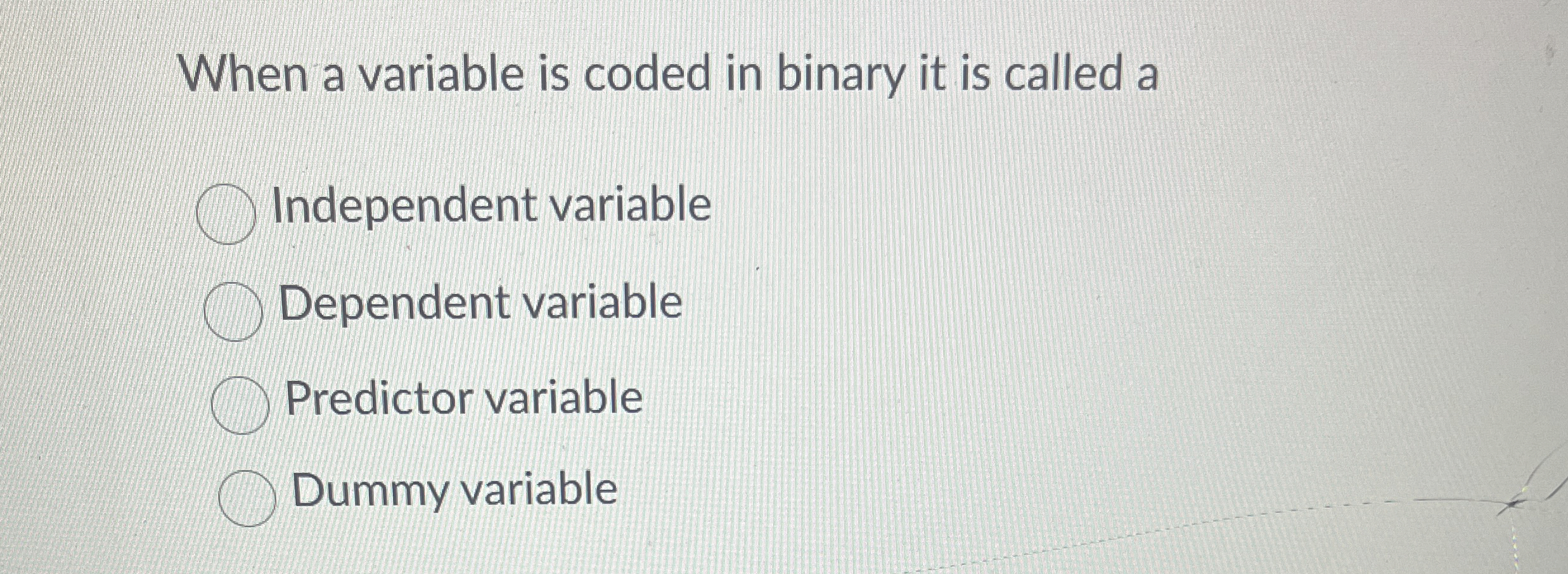 The variable k in a linear regression is the