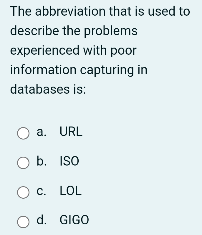 The abbreviation that is used to describe the