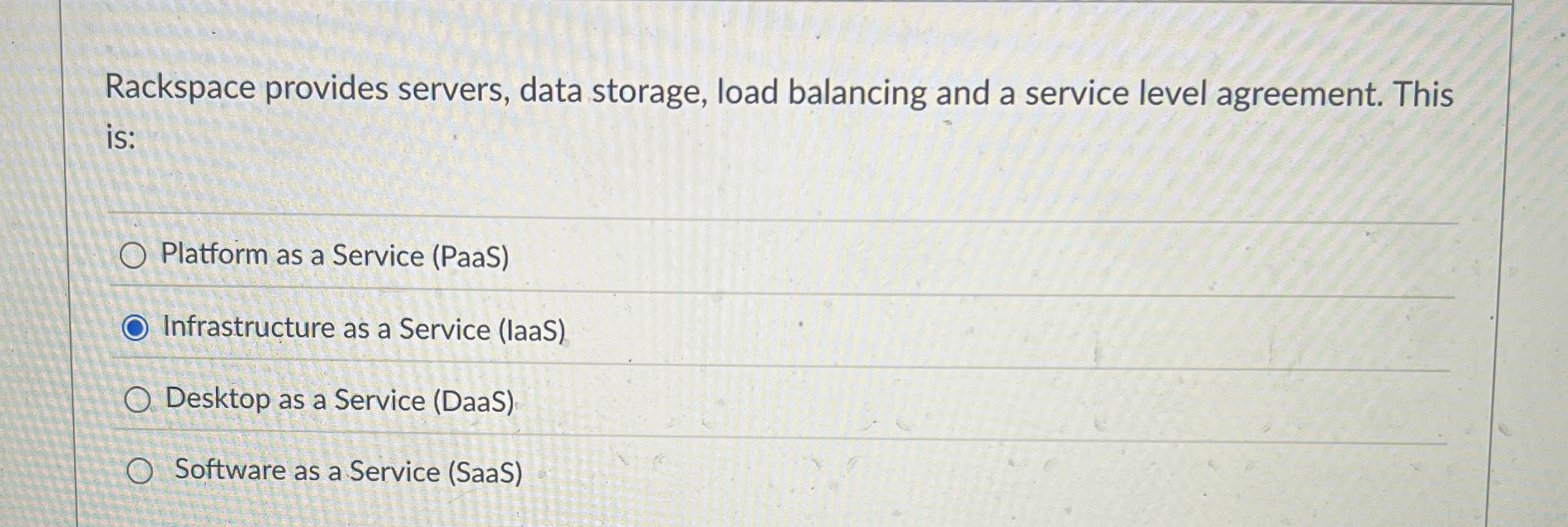 Rackspace provides servers, data storage, load