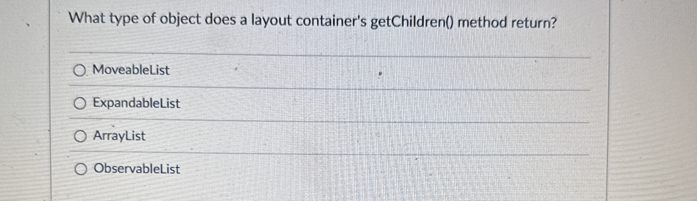 What type of object does a layout container's